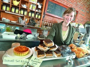 Heather Walker of Your Local Market Co-operative Inc. is shown behind the counter at The Daily Grind at 46 Ontario St. Tuesday. (SCOTT WISHART, The Beacon Herald)