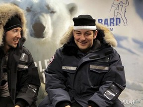 Matt Cook, left, and Sorin Mihailovici premiered their film Travel by Dart: Polar Faith at the Global Visions Film Festival this month. The Edmonton pair is now raising funds for its next trip, in hopes of scoring a TV series.