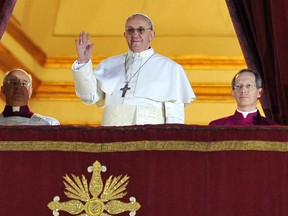 Argentinian Cardinal Jose Mario Bergoglio, Pope Francesco I. (Pope Francis) is elected as the new leader of the Catholic church in St. Peter's Square, Vatican City.