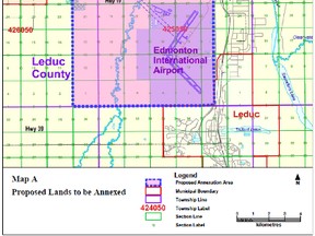 Proposed Annexation of Lands Southwest of Edmonton--The City of Edmonton has begun the annexation process to acquire land south of its boundary that is currently part of Leduc County and the Town of Beaumont. On March 5, 2013, City Council passed a resolution to begin the process for two annexation applications. The City of Edmonton has sent a notice of intent to proceed with the annexation applications to Leduc County, the Town of Beaumont, the Municipal Government Board (Government of Alberta) the Capital Region Board and all affected local authorities. City of Edmonton