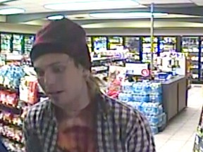 Surveillance photo of armed robbery suspect supplied by RCMP