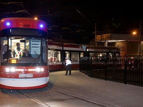 The new streetcar is seen on its maiden voyage from Hillcrest yard to Bathurst Station and back on Thursday. (Supplied photo)