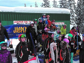 The Sunridge ski team celebrates in Jasper. Photo supplied