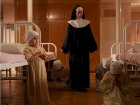 Alicia Hamelin and Maggie Nagle portray Lyna Hart, age four, and Sister Theresa in the new docudrama We Were Children which will be showing on APTN on March 19 at 9 p.m. local time. The film is a very frank and sympathetic depiction of two residential school survivors experiences. (SUBMITTED PHOTO)