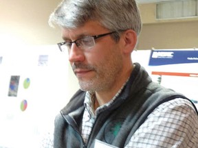 Mark Edlund (inset), a senior scientist at the Science Museum of Minnesota’s St. Croix Watershed Research Station, told the Lake of the Woods Water Quality Forum audience much has been done to clean up phosphorus loading from water sources leading to Lake of the Woods, yet it is still evident blue green algae blooms are a problem.