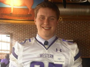 Spencer Roloson at the Western Mustangs' recent introduction of this year's recruiting class. (Contributed photo)