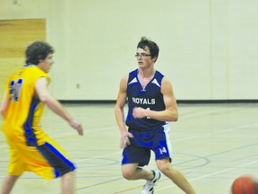 Caleb Solomon of the Westpark Royals takes off to the hoop during a game earlier in the year. (Kevin Hirschfield/PORTAGE DAILY GRAPHIC/QMI AGENCY)