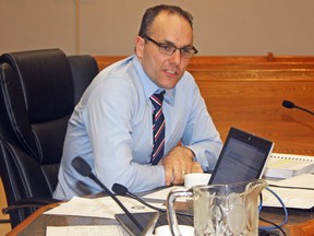 Timmins city council approved the city's 2013 operating budget in a vote of 6-2 on Monday. The budget, which identifies all the costs associated to running the city, will increase by 3.29%. Coun. Todd Lever, pictured, was among those to vote against the proposed budget. Lever believes council needs to be more active in making what he calls the “tough decisions,” and isn't sold on the guarantee of long-term economic prosperity for the city. Coun. Steve Black also voted against the budget.