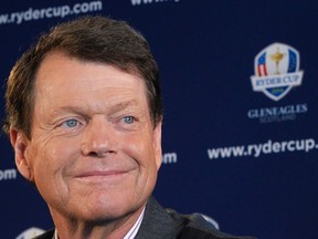 Golfer Tom Watson speaks to the press after being introduced as Ryder Cup captain in New York late last year. (REUTERS)