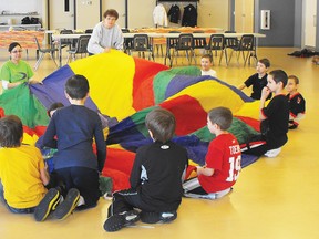 Kids play during spring break at the PCU Centre’s spring break activity days.