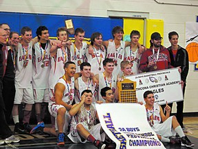 The 2A provincial champion SCA Eagles boys basketball team. Photo supplied