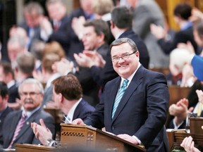 Canada's Finance Minister Jim Flaherty debates the federal budget in the House of Commons on Parliament Hill in Ottawa March 21, 2013. REUTERS/Chris Wattie (CANADA  - Tags: POLITICS BUSINESS)