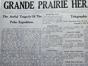 First edition of the Grande Prairie Herald in 1913.