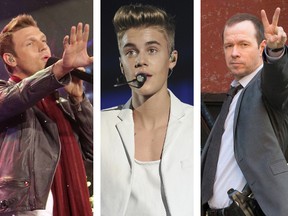 A composite image of Nick Carter (Brian To/WENN.COM), Justin Bieber (WENN.COM)and Donnie Wahlberg (WENN.COM).