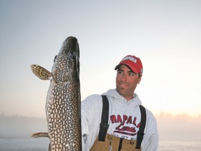 Jay Samsal with a nice pike from Sunset Country in March 2012.
JEFF GUSTAFSON/Daily Miner and News