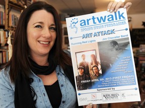 Artwalk's Billie Jo Gage is helping organize Art Attack, a fundraiser for the annual Sarnia arts festival in June. The April 5 fundraiser at Trinity Lounge features local artists painting to sets by Running Red Lights and The Jim Chevalier band. Patrons will also have the chance to win the artwork. TYLER KULA/ THE OBSERVER/ QMI AGENCY