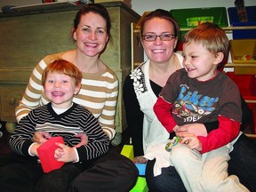 Sarah Pardy (left) and Joanna Belfer cuddle thier sons Noah Pardy, three, and Liam Belfer, five. Both Noah and Liam have been diagnosed as autistic. On April 2, which is World Autism Awareness Day, Pardy and Belfer will gather with a group of frusturated parents and supporters to draw attention to the lengthy waitlists for assessment and services for autistic children. The peaceful rally will take place from 11 a.m. to 5:30 p.m. in Confederation Basin Park, across from City Hall.     Katrina Geenevasen-Kingston This Week