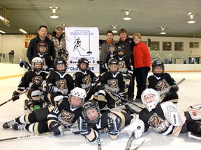 They may have been a young team, but the Banff Bears Novice Tier 3 squad won the league championship Saturday, March 23 against the Redcliff Grizzlies in Redcliff. The final score was 5-1. Photo by Yuka Whittingham