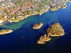 The St. Lawrence River is seen in this aerial photograph.