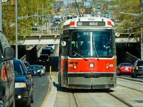 A streetcar on St. Clair in Toronto April 18, 2012. (Ernest Doroszuk/TORONTO SUN)