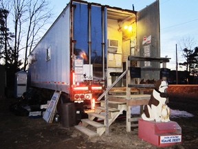MONTE SONNENBERG Times-Reformer
The Simcoe & District Humane Society has dreamed for years of erecting a permanent shelter on its property on Grigg Drive. However, due to a shortage of funds and the demands of the animals in its care, it has been forced to operate out of this 40-foot truck trailer.