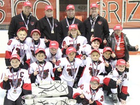 The Centre Hastings Danford Construction Novice Grizzlies captured their fourth consecutive OMHA East championship on Sunday at the Madoc Arena. Members of the 'B-BB' squad include: Joe Brownson, Braeden Cassidy, Ben Danford, Kelln Dostaler, Kieran Finch, Connor Hunt, Heiden Leonard, Nick Oke, Anna-Belle Phillips, Tyler Sawkins, Phoenix Smith and Delaney Stoltz.