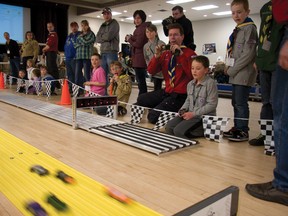 Members of various local Scout groups got together last Saturday at the Acme Community Hall for a day of fun at the 3rd annual Kub Kar Rally, racing their various cars down multiple tracks.

TESSA CLAYTON/AIRDRIE ECHO