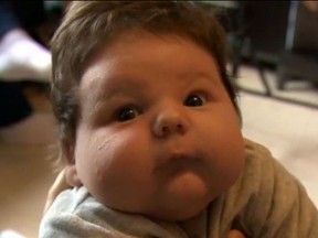 George King at six weeks. He's only gained a pound since birth. (Screen grab)