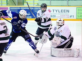 The Sherwood Park Bantam AAA Flyers were able to sweep their opening round series over the Edmonton Maple Leafs, but had the misfortune of meeting the eventual provincial champion South Side Lions in the second round. Photo by Michael Di Massa-Sherwood Park News-QMI Agency