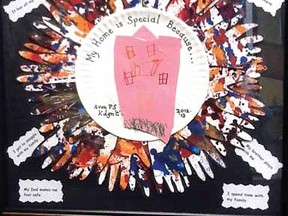 This artwork created by a kindergarten class at Avon Public School raised about $300 in the recent Habitat for Humanity gala art auction. CONTRIBUTED PHOTO