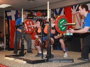 Erin Denton won overall gold in the masters 84-plus kilogram division at the recent Canadian Powerlifting Union championships in Vancouver and will now represent Canada at the International Powerlifting Federation championships in Orlando, Florida, in September. (Submitted Photo)