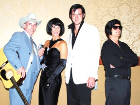 Left to right is Patrick Rily as Hank William; Andrea Anderson as Patsy Cline; Adam Fitzpatrick as Young Elvis; Gil Risling as Roy Orbison. 
Submitted