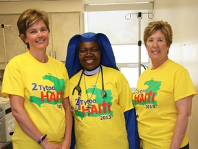 Brantford General Hospital emergency department staff members Ankie Werdekker, Dr. Mary-de-Porres Ilo and Barb Dix are traveling on a medical mission to Haiti later this month.