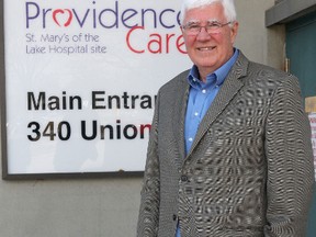 Glen Wood, chair of the Providence Care Board of Directors at the St. Mary's of the Lake Hospital site. (Ian MacAlpine The Whig-Standard)
