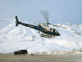 The Helo-1 helicopter is pictured at Hatcher Pass, Alaska, in this handout photo from 2008, courtesy of the Alaska State Troopers. The Alaska State Troopers helicopter crashed during a rescue mission, killing all three people on board, officials said on March 31, 2013.  REUTERS/Alaska State Troopers/Handout