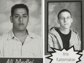 High school yearbook photos of Ali Medlej and Xristos Katsiroubas.