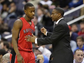 Raptors coach Dwane Casey (right) is searching for answers as to what is wrong with rookie Terrence Ross. (Reuters)