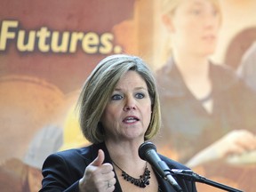 Ontario NDP Leader Andrea Horvath speaks to students and faculty regarding a plan to get young people working  following a tour of the Skilled Trades Centre on Tuesday, April 2, 2013 at Fleming College in Peterborough. Clifford Skarstedt/Peterborough Examiner/QMI AGENCY