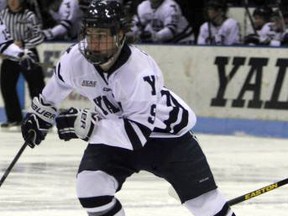 Former Oil Barons captain Carson Cooper will be playing in his first NCAA Frozen Four this weekend as a freshman with the Yale Bulldogs. SUPPLIED PHOTO