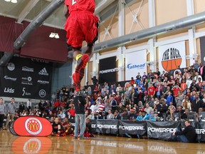 Andrew Wiggins throws down a vicious dunk during the McDonald’s All-American game dunkoff. Wiggins finished fourth. Ex-Raptor Antonio Davis was amazed by Wiggins’ athleticism. (McDonald's/photo)