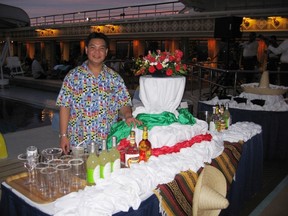 Margaritas at the ready at a poolside party on a Holland America Mexican Riviera cruise. (Barbara Fox photos)