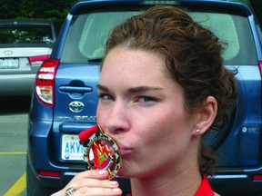 Photo courtesy of the North Renfrew Times
Michelle Cameron is shown here in happier times completing a 2010 half marathon. The Deep River woman and mother of two was slain by her father-in-law, John Cameron, on March 15, 2011. On Wednesday, he was sentenced to life in prison for the crime.