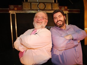 Dale Pepin, left, former board chairman of Theatre Cambrian, and Mark Mannisto, the theatre's executive director, pose in this file photo. (JOHN LAPPA/THE SUDBURY STAR)