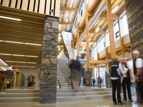 Open for business: Hundreds of individuals and families filed through the doors of Elevation Place for the first time during the facility’s soft opening Tuesday. The event also marked the first day of three weeks of free usage. Justin Parsons/ Canmore Leader