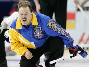 Sherwood Park’s Randy Ferbey with his prized jacket at the 2005 Brier Canadian Men’s Curling Championships in Edmonton. File photo