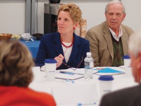 Premier Kathleen Wynne participated in a roundtable event in Cornwall this week. She said she brought school boards and teachers’ unions together right after her election to help resolve the education labour dispute.
Staff photo/CHERYL BRINK