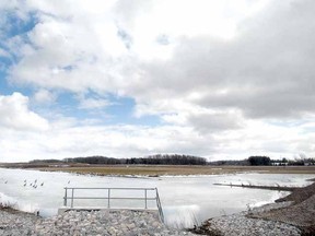 The City of Stratford is looking at ways to fund more storm sewer work in the city's south end to tie into the existing stormwater retention ponds on Lorne Ave. SCOTT WISHART / The Beacon Herald