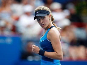 Canadian Eugenie Bouchard's run at the 2013 Family Circle Cup has come to an end at the racket of former world No. 1, Jelena Jankovic, 6-2, 6-1.  (REUTERS/Christinne Muschi)
