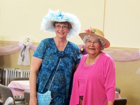 Margaret Sawatsky and Agnes Morton all dressed up for the Victoria High Tea held at the St. Mary's Parish Hall, Saturday afternoon, in celebration of the Anglican Church's 160th anniversary. Participants were not only entertained by a number of musicians but also had a silent auction, bake tables, and door prizes. (ROBIN DUDGEON/THE GRAPHIC/QMI AGENCY)