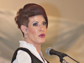 Fitness competitor and motivational speaker Barbie Thomas spoke Saturday at the Everyday Heroes fundraising event at the Petofi Hungarian Hall in Brantford. The event benefits the Children's Safety Village. (BRIAN THOMPSON The Expositor)